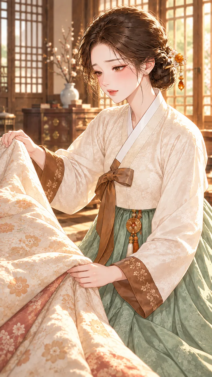 담요를 덮어 주는 아랫목아씨